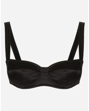 Dolce & Gabbana バルコネットブラ サテン - ブラック