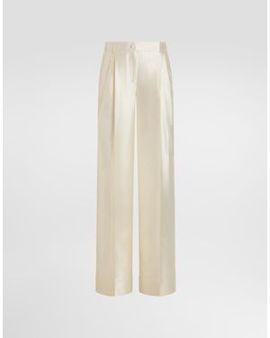 Dolce & Gabbana Mikado Silk Trousers - White