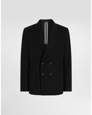 Dolce & Gabbana Double-Breasted Portofino Jersey Jacket - Black