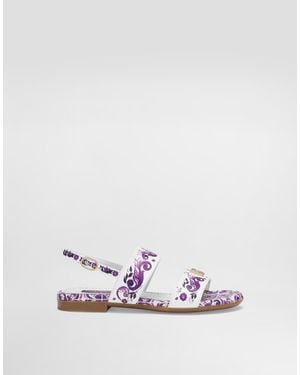 Dolce & Gabbana Majolica-Print Calfskin Sandal - Multicolour