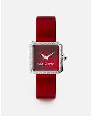 Dolce & Gabbana Sofia Steel Watch With Colorless Diamonds - Rosso