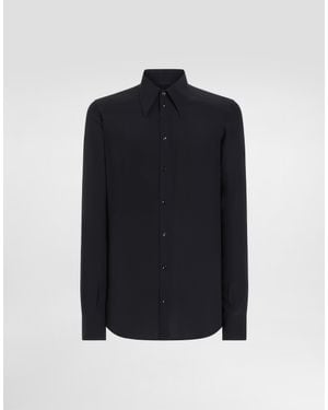 Dolce & Gabbana Crêpe De Chine Shirt - Blue