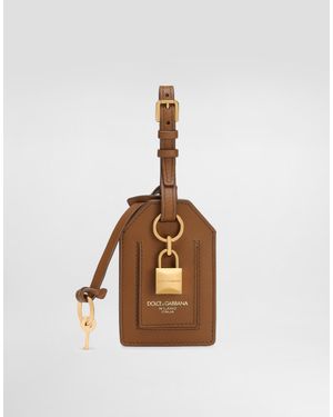 Dolce & Gabbana Calfskin Keychain - Brown