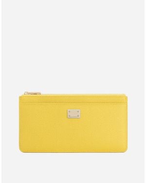 Dolce & Gabbana Large Card Holder With Tag - Yellow