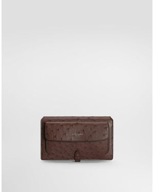 Dolce & Gabbana Ostrich Leather Crossbody Minibag - Brown