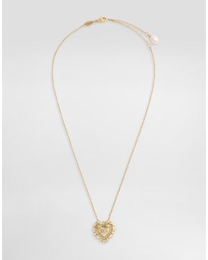 Dolce & Gabbana Devotion Necklace 18 Carat And Diamonds - White