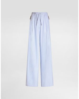 Dolce & Gabbana Striped Poplin Trousers - Blue