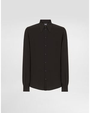 Dolce & Gabbana Crêpe De Chine Shirt - Black