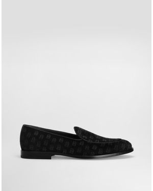 Dolce & Gabbana Velvet Slippers - White