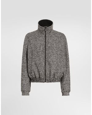 Dolce & Gabbana Birdseye Wool Blend Jacket - Gray