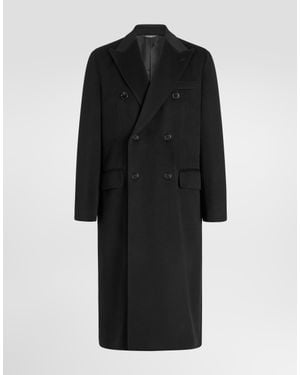 Dolce & Gabbana Double-Breasted Virgin Wool Coat - Black