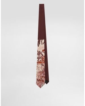 Dolce & Gabbana Pin-Up Silk Tie - White