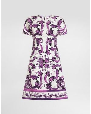 Dolce & Gabbana Short Printed Dress - Purple
