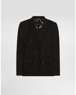 Dolce & Gabbana Sicilia コルドネットレース ダブルブレスト ジャケット - ブラック