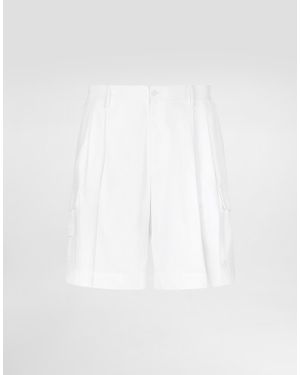 Dolce & Gabbana Gabardine Shorts With Side Pockets - White