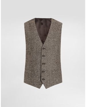 Dolce & Gabbana Glen Plaid Vest - Brown