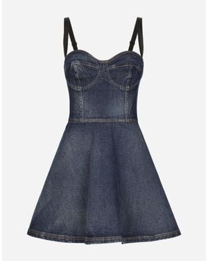 Dolce & Gabbana Short Denim Corset Dress - Blue