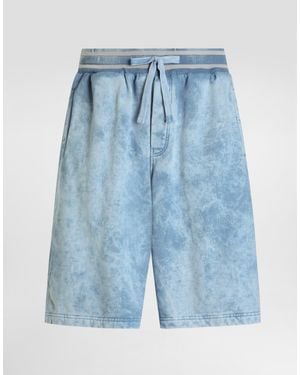 Dolce & Gabbana Treated Jersey Bermuda Shorts - Blue