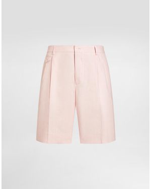 Dolce & Gabbana Bermudas En Lino - Rosa