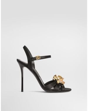 Dolce & Gabbana Satin Sandals - Black