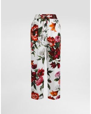 Dolce & Gabbana Floral Print Pants - White