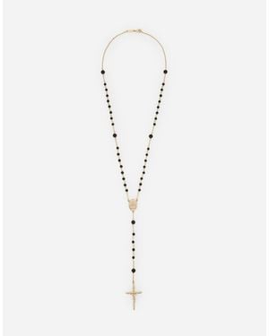 Dolce & Gabbana Collana Rosario Con Pietre Naturali - Bianco