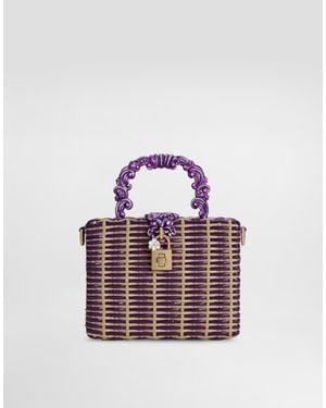 Dolce & Gabbana Woven Dolce Box Handbag - Purple