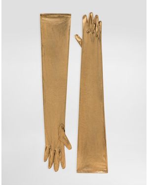 Dolce & Gabbana Long Foiled Organzine Gloves - Metallic
