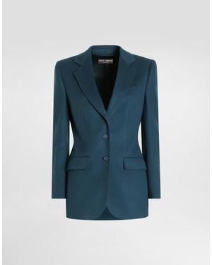 Dolce & Gabbana Single-Breasted Cashmere Jacket - Blue