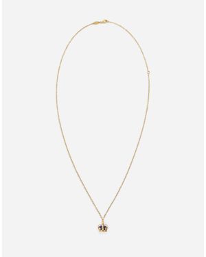 Dolce & Gabbana Crown Pendant With Lapis Lazuli - ホワイト
