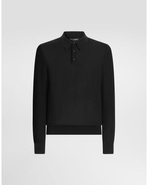 Dolce & Gabbana Cashmere Polo Shirt - Black
