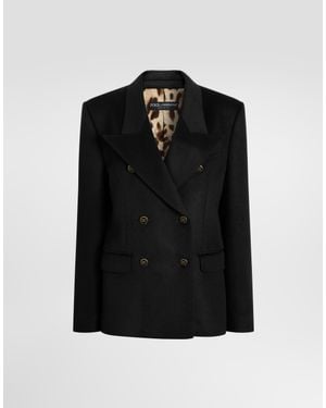 Dolce & Gabbana Linda Double-Breasted Cashmere Jacket - Black