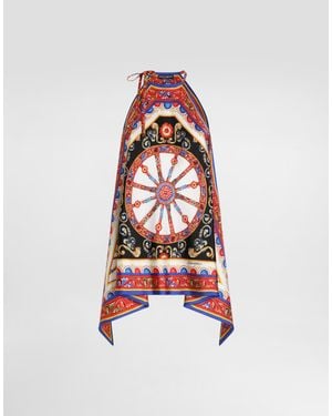 Dolce & Gabbana Carretto-Print Twill Top - White