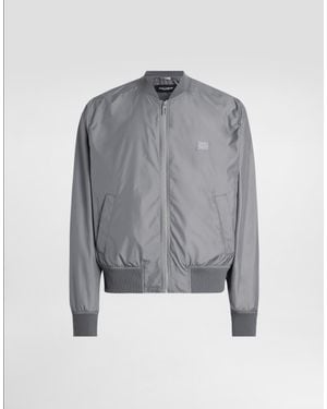 Dolce & Gabbana Technical Fabric Bomber Jacket With Tag - Gray