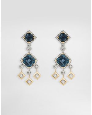Dolce & Gabbana Eleganza Earrings 18-Carat And, Topazes, And Sapphires - Blue