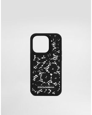 Dolce & Gabbana Lace Rubber Iphone 14 Pro Cover - Black