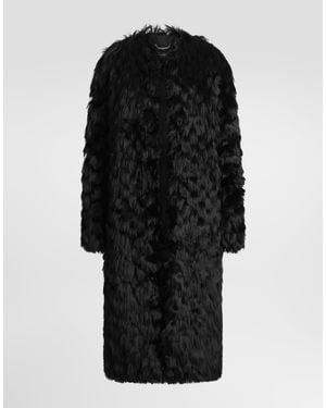 Dolce & Gabbana Shearling Coat - Black