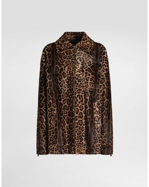 Dolce & Gabbana Pony Leo Shirt-Style Jacket - Brown