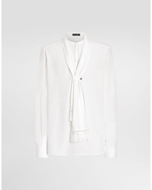 Dolce & Gabbana Crêpe De Chine Martini Shirt - White