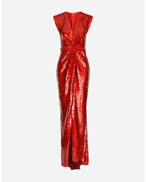 Dolce & Gabbana Sequin-embellished Maxi Dress - Red