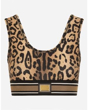 Dolce & Gabbana Leopard-Print Crop Top - Brown
