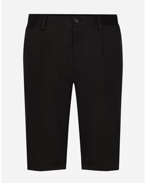 Dolce & Gabbana Bermuda in cotone stretch con patch DG - Nero