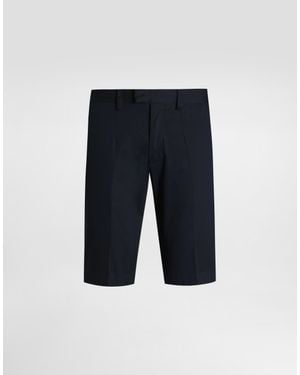 Dolce & Gabbana Cotton Gabardine Bermuda Shorts - Blue