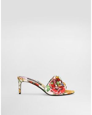 Dolce & Gabbana Mule De Brocado - Neutro