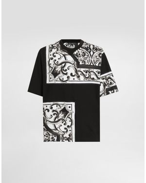 Dolce & Gabbana マヨリカプリント コットン Tシャツ - マルチカラー