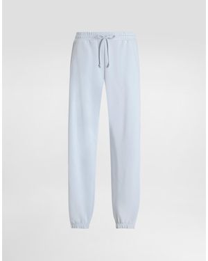 Dolce & Gabbana Fleece Trousers With Embroidery - Blue