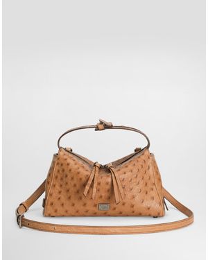 Dolce & Gabbana Vittoria Ostrich Leather Bag - ブラウン