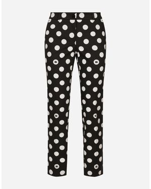 Dolce & Gabbana Baumwollhose Punkteprint - Schwarz