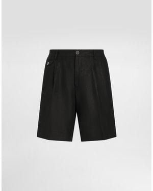 Dolce & Gabbana Linen Shorts - Black