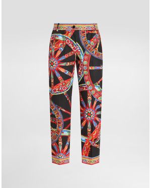 Dolce & Gabbana Carretto-Print Poplin Trousers - Red